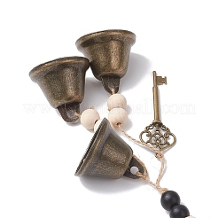 2Pcs Brass Bell Key Pendant Decorations&nbsp;HJEW-JM04229