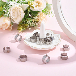 24Pcs 304 Stainless Steel Finger Ring Settings&nbsp;STAS-BBC0010-09B