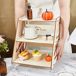 1Pc 2-Tier Pine Wood Panel Storage Rack&nbsp;DJEW-FH0001-36