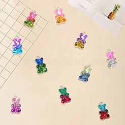 40Pcs 10 Colors Transparent Resin Pendants&nbsp;RESI-CP0001-11
