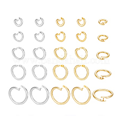 40Pcs 5 Styles 2 Colors Brass Open Locking Jump Rings&nbsp;KK-PH0014-41