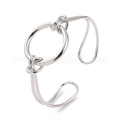 Brass Round Circle Open Cuff Bangle&nbsp;BJEW-F445-16P