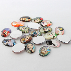 Women Theme Ornaments Glass Oval Flatback Cabochons&nbsp;GGLA-A003-18x25-QQ
