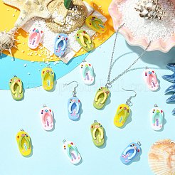 40Pcs 5 Colors Opaque Resin Pendants&nbsp;RESI-CJ0005-21