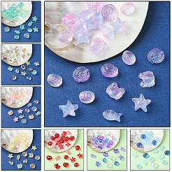 25Pcs 5 Style Ocean Themed Transparent Glass Beads Sets&nbsp;GLAA-YW0003-40A