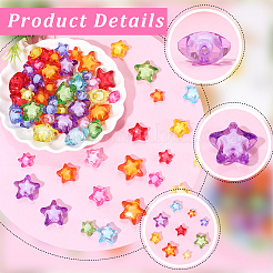 300Pcs 3 Styles Transparent Acrylic Beads&nbsp;TACR-PA0001-24