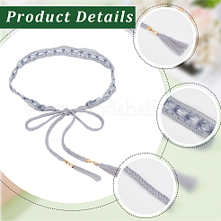 1Pc Cotton and Linen Flower Lace Tassel Waist Belly Belts&nbsp;AJEW-GF0012-32A