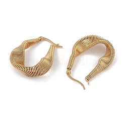 Ion Plating(IP) 201 Stainless Steel Textured Twist Hoop Earrings&nbsp;EJEW-I309-24G