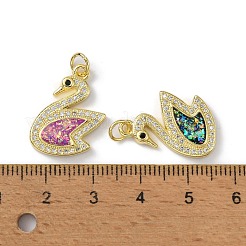 Brass Micro Pave Cubic Zirconia Pendants&nbsp;KK-A197-24G