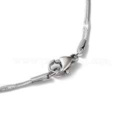 Non-Tarnish 304 Stainless Steel Flat Snake Chain Necklaces for Women&nbsp;NJEW-D058-03P