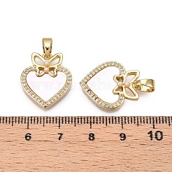 Brass Micro Pave Clear Cubic Zirconia Pendants&nbsp;KK-N254-202G