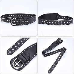 Imitation Leather with Alloy Rivets Chain Belts&nbsp;AJEW-WH20006-449A