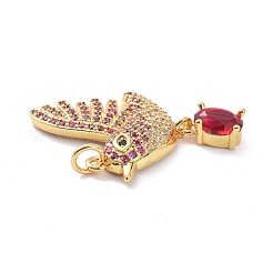 Real 18K Gold Plated Brass Micro Pave Cubic Zirconia Pendants&nbsp;KK-D004-27G