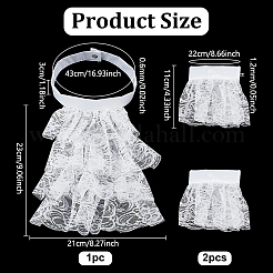 Polyester Detachable Flower Lace Collar Sets for Women&nbsp;DIY-WH0816-187A