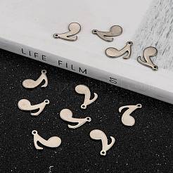 Tarnish Resistant 10PCS Original Color Music Note Charms 201 Stainless Steel Pendants&nbsp;X-STAS-Q115