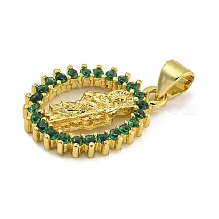 Rack Plating Brass Micro Pave Cubic Zirconia Pendants&nbsp;KK-C074-58G