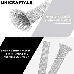 4M Flat 304 Stainless Steel Braided Sleeving&nbsp;FIND-UN0016-16C