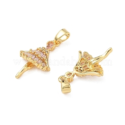 Brass Micro Pave Cubic Zirconia Pendants&nbsp;LS-KK-L256-27G