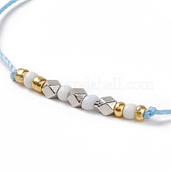 3Pcs 3 Style Plastic Braided Bead Bracelets Set&nbsp;BJEW-B065-10A