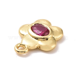 Eco-friendly Brass Micro Pave Medium Violet Red Cubic Zirconia Pendants&nbsp;KK-D079-04G