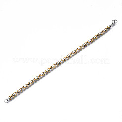 Ion Plating(IP) Two Tone 201 Stainless Steel Byzantine Chain Bracelets&nbsp;BJEW-S057-95B