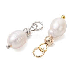 6Pcs 2 Colors Natural Cultured Freshwater Pearl Pendants&nbsp;PALLOY-JF05189