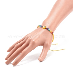 Lampwork Evil Eye & Glass Beaded Bracelet&nbsp;BJEW-JB08367-02