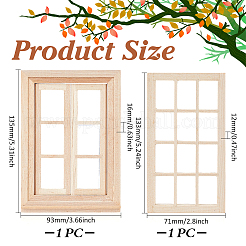 2 Bags 2 Styles Wooden Windows&nbsp;DIY-BC0017-40