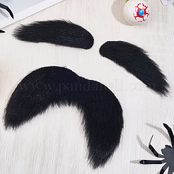 Plush Cloth Simulated 2Pcs Beard & 2 Pairs Eyebrow&nbsp;AJEW-GF0012-33