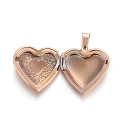 304 Stainless Steel Locket Pendants&nbsp;STAS-O116-04G-RG