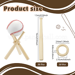 10 Sets Wooden Mini Bat Baseball Stands&nbsp;ODIS-TW0001-06B