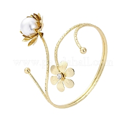 Lotus Alloy Arm Cuff Bangles for Girl Women&nbsp;AJEW-A063-01J-G