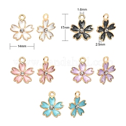 50Pcs 5 Colors Alloy Enamel Pendants&nbsp;ENAM-CJ0002-39
