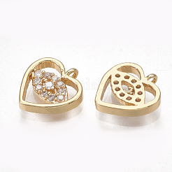 Brass Micro Pave Cubic Zirconia Charms&nbsp;KK-T038-384G