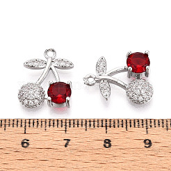 Brass Micro Pave Cubic Zirconia Pendants&nbsp;KK-T074-71P-02