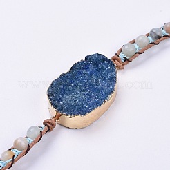 Five Loops Leather Warp Bracelets&nbsp;BJEW-F395-A