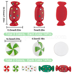 70Pcs 5 Styles Christmas Opaque Resin Cabochons&nbsp;RESI-SC0002-81
