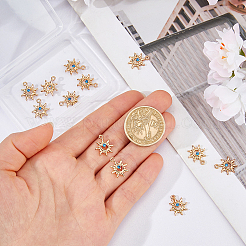 12Pcs Brass Micro Pave Cubic Zirconia Charms&nbsp;KK-DC0005-19