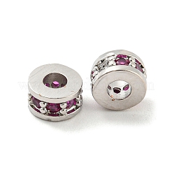 Rack Plating Brass Micro Pave Cubic Zirconia Beads&nbsp;KK-A196-04P
