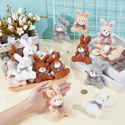 20Pcs 5 Colors Cute Plush PP Cotton Rabbit Doll Pendant Decorations&nbsp;AJEW-BC0008-23