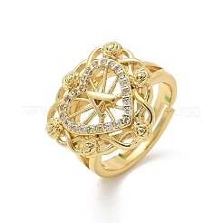Clear Cubic Zirconia Finger Rings&nbsp;RJEW-G337-02G-04