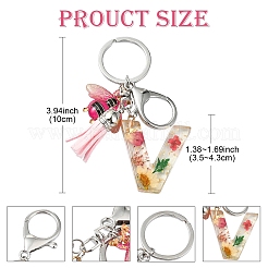 Resin & Acrylic & Faux Suede Tassel Keychain&nbsp;KEYC-YW00125-01