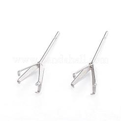 Non-Tarnish 304 Stainless Steel Stud Earring Settings&nbsp;STAS-E113-21P
