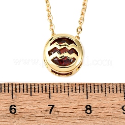 Brass Pave Cubic Zirconia Birth Stone Constellation Pendant Cable Chain Necklaces&nbsp;LS-NJEW-D334-01G-02
