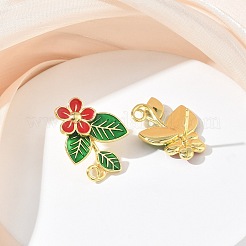 Brass Enamel Stud Earrings for Women&nbsp;EJEW-A167-25G-02