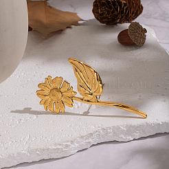 Sunflower 304 Stainless Steel Brooches&nbsp;NK4193