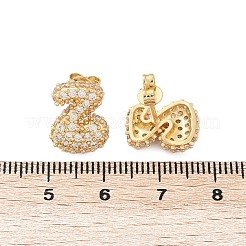 Brass Micro Pave Cubic Zirconia Stud Earrings&nbsp;EJEW-Z091-04G-Z