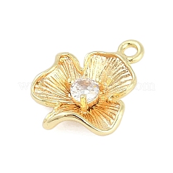Rack Plating Brass with Cubic Zirconia Pendants&nbsp;KK-Q018-01G