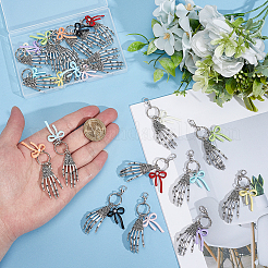 20Pcs 10 Colors Alloy & Imitation Pearl Keychains&nbsp;HJEW-MA00055