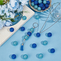 40Pcs 2 Colors Transparent Resin Rhinestone Graduated Beads&nbsp;RESI-PA0001-29